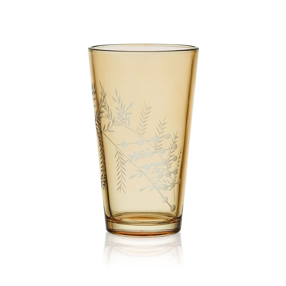 Fitz and Floyd Wildflower Highball Glasses Set of 4, Gold