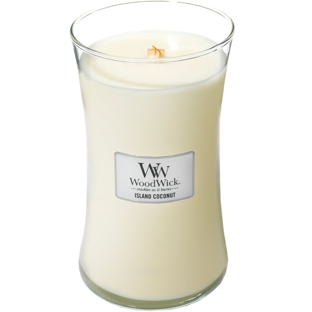 Woodwick Island Coconut Large Hourglass Jar Candle
